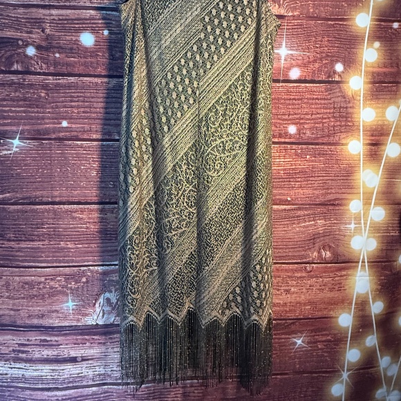 MSK Women Gold & Black Shimmering Lined Dress. Size XL - Picture 3 of 10